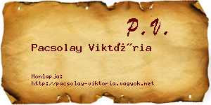 Pacsolay Viktória névjegykártya